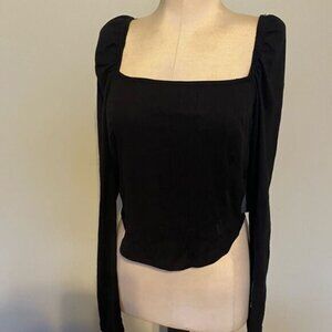 NWT Melrose and Market Black Crop Top sz Small